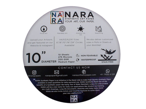 Nara Syntetisk papir – Hvit sirkel 25,4 cm 200g