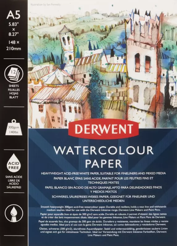 Derwent Watercolour paper A5 300 gr.