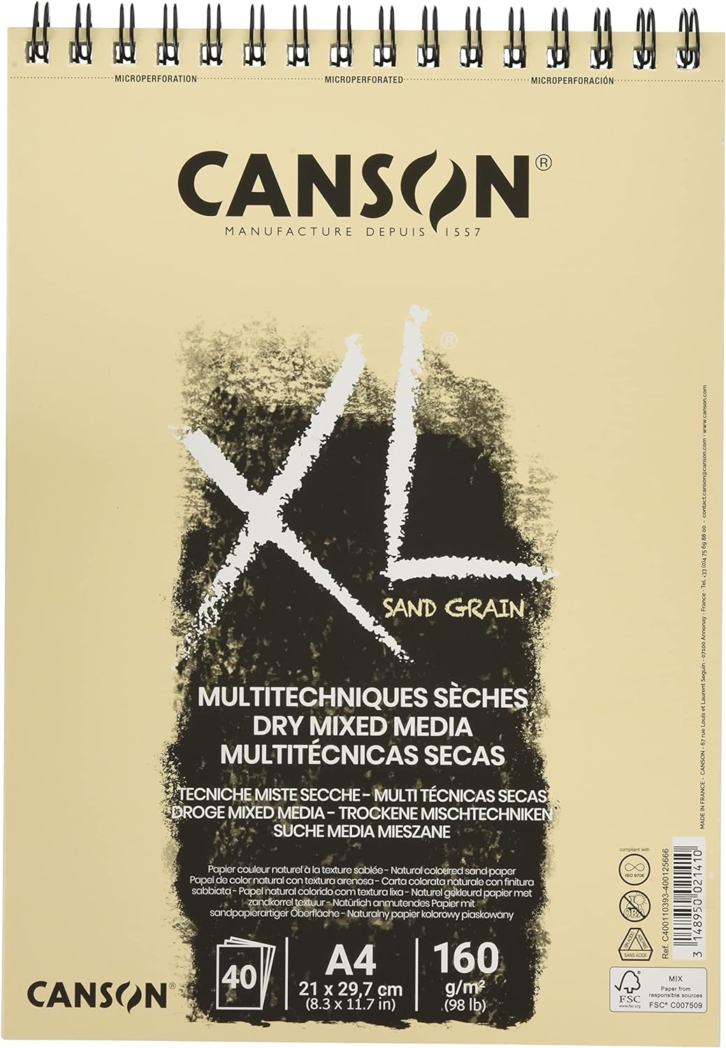 Canson XL Dry Mixed Media A4 160gr. Sand Grain