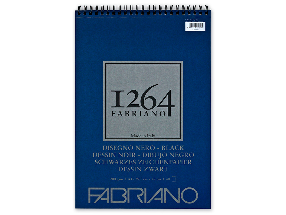 Fabriano 1264 Spiral Black 200g A5 20ark