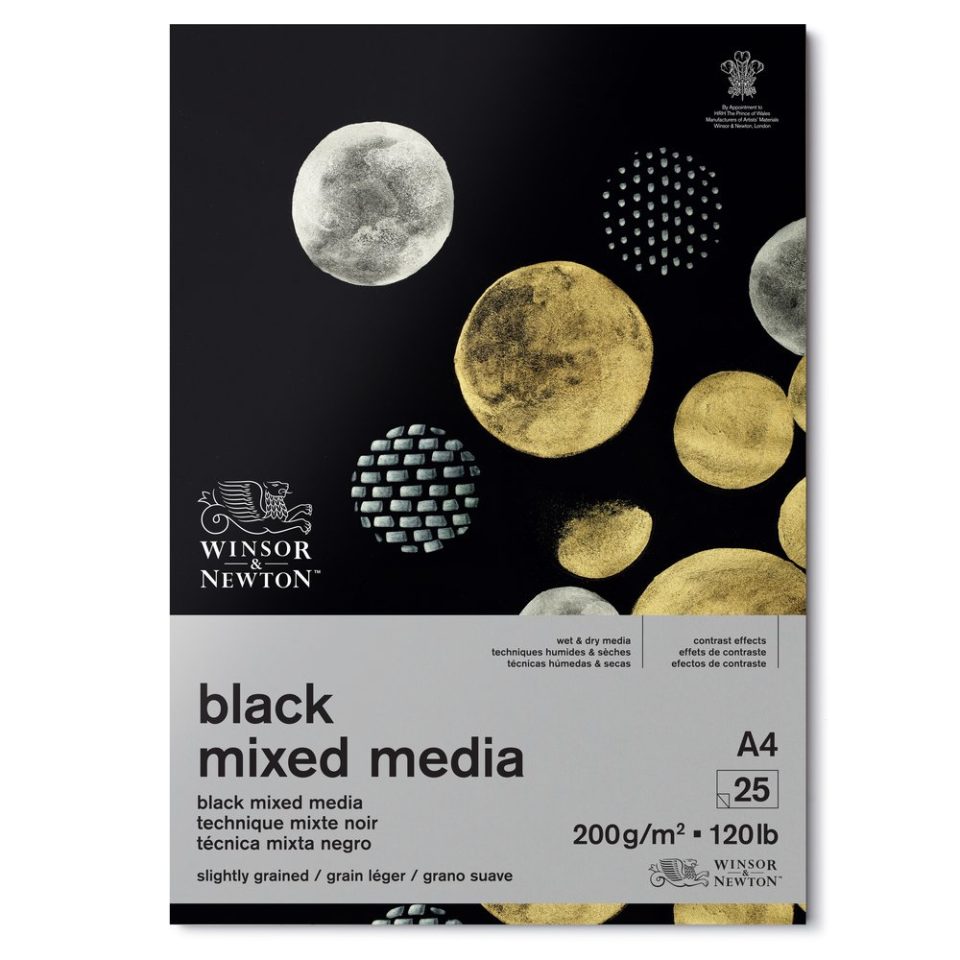 W&N Mixed Media Black blokk 250gr. A4 25 ark