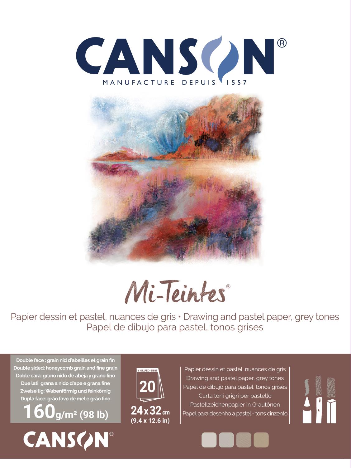 Canson Mi-Teintes Drawing&Pastel paper 160gr. 24x32 Grey tones
