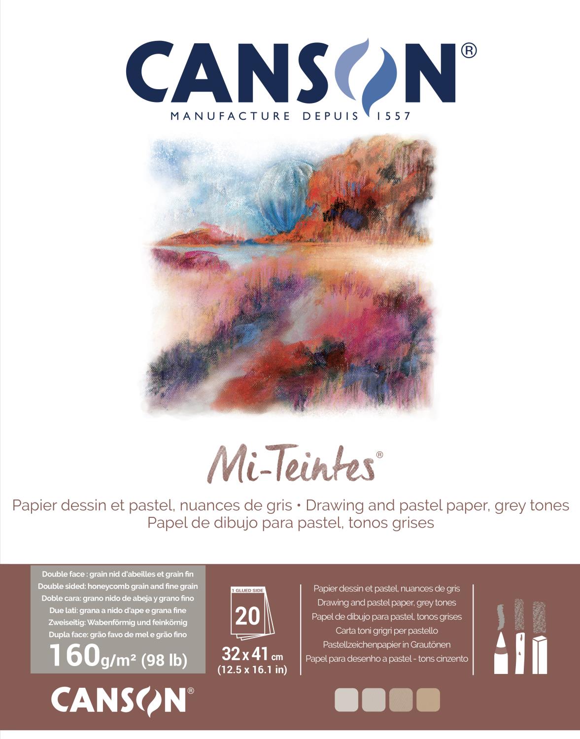 Canson Mi-Teintes Drawing&Pastel paper 160gr. 31x42 Grey tones