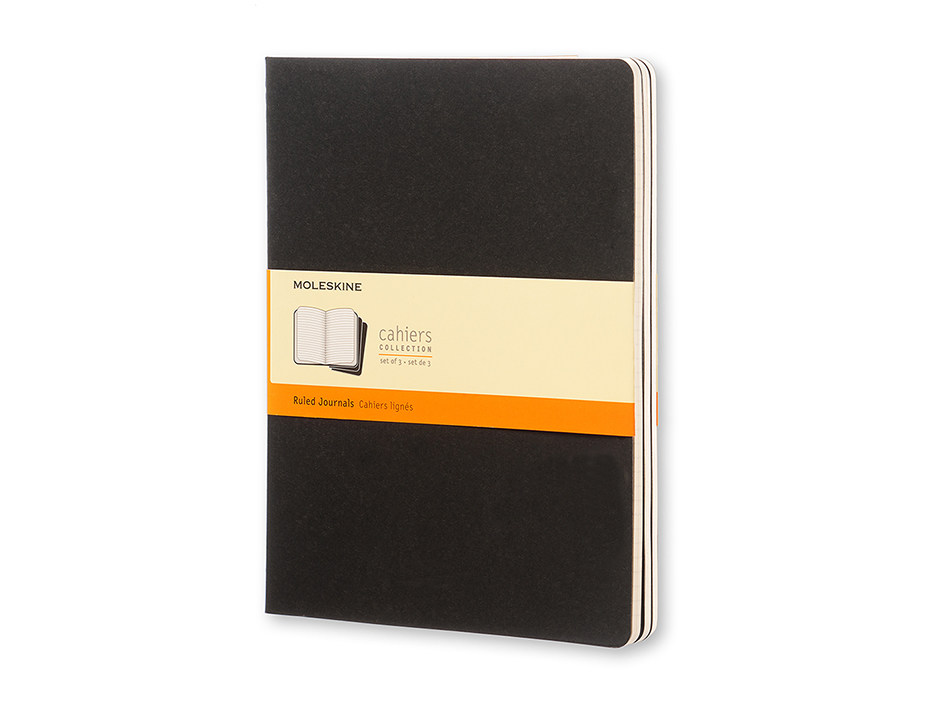 Moleskine Cahier Journal - Plain Black 3pk.XL Ruled