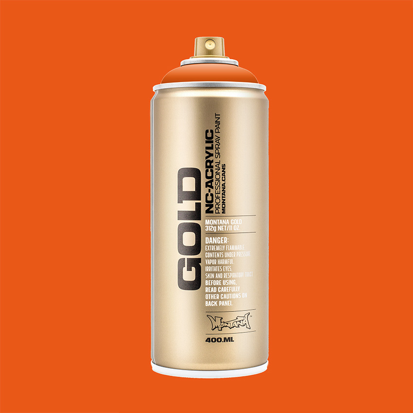 Montana GOLD Acrylic Spray 400ml G2080 Pure Orange