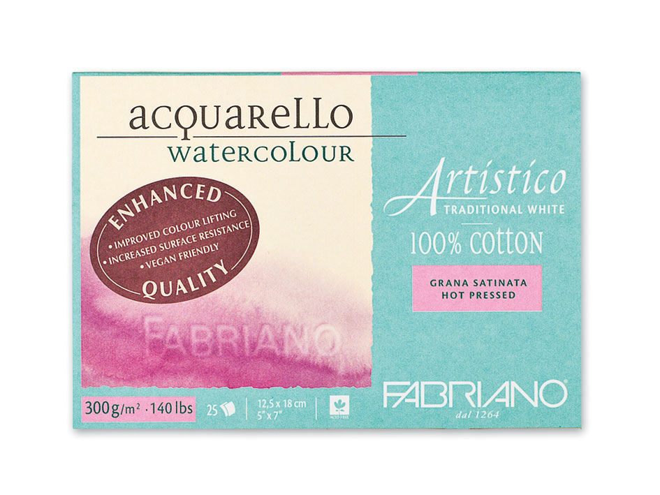 Fabriano Artistico EQ Watercolour 300gr. 12,5x18 HP Trad.White