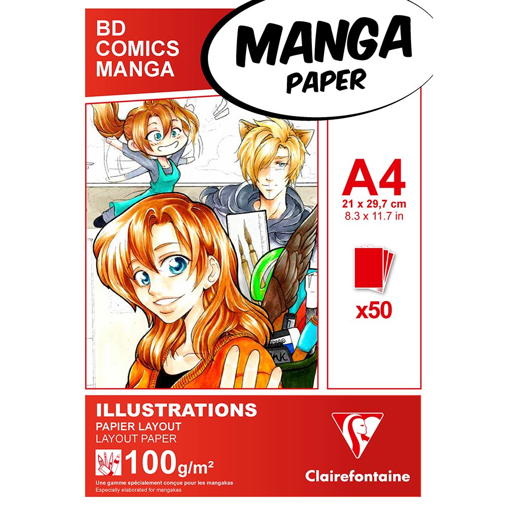 Clairefontaine Manga Illustrations blokk – 50ark 100g – A4