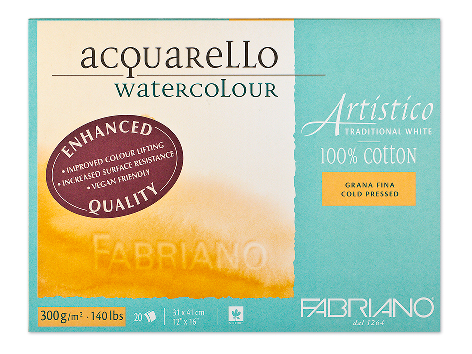 Fabriano Artistico EQ Watercolour 300gr. 30,5x45,5 HP Trad.White