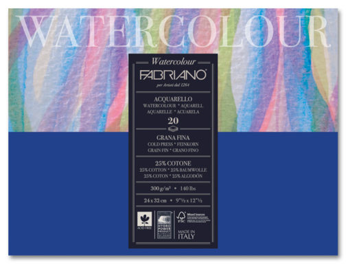 Fabriano Watercolor 300gr GF 24x32 25% Bomull