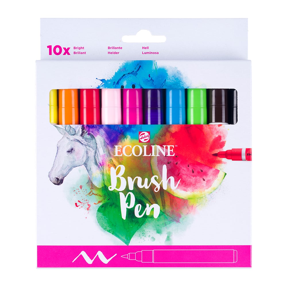 Talens Ecoline Brush Pen - Sett m/10 Bright