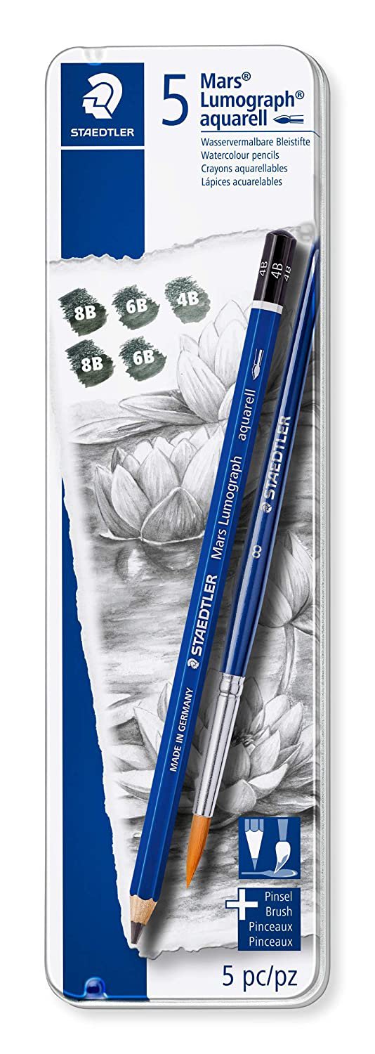 Staedtler Lumogreph Aquarell 5 blyanter+pensel