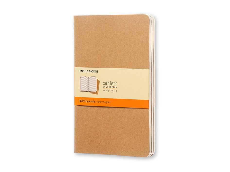 Moleskine Cahier Journal 3pk. Kraft Brown 13x21