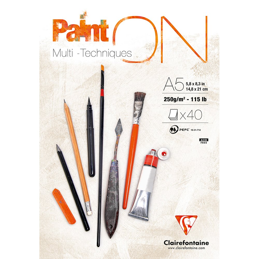 Clairefontaine Mix Media A5 No.6 250gr. hvit