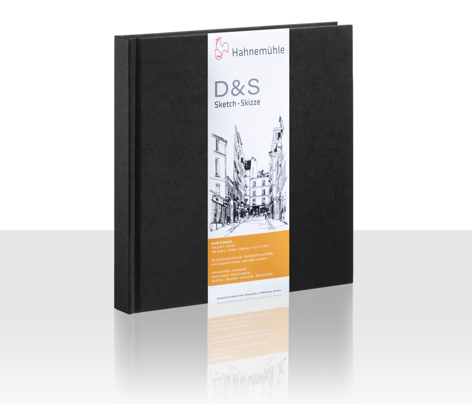 Hahnemühle D&S Sketch book 140gr. 14x14 Kvadratisk 628225