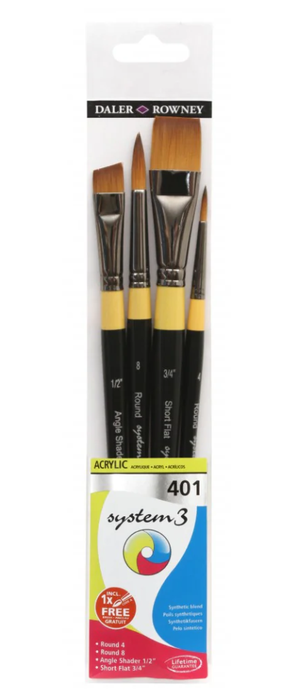 Daler Rowney System3 penselsett 401 4pensler