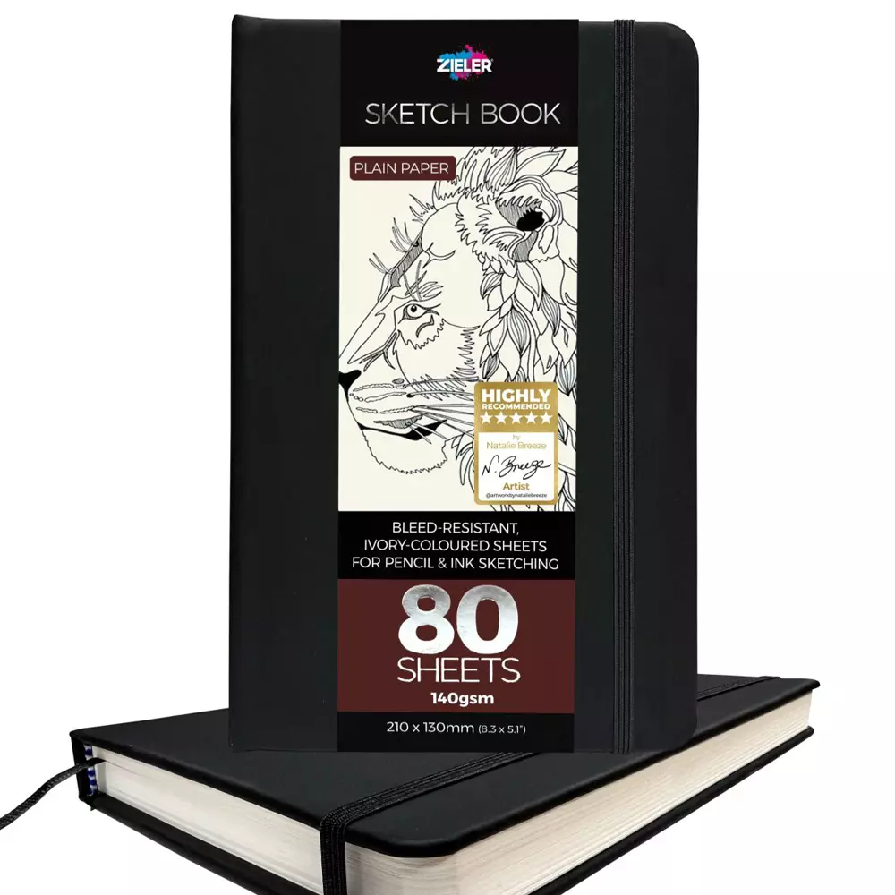 Zieler Black Sketch Book A5 Portrett