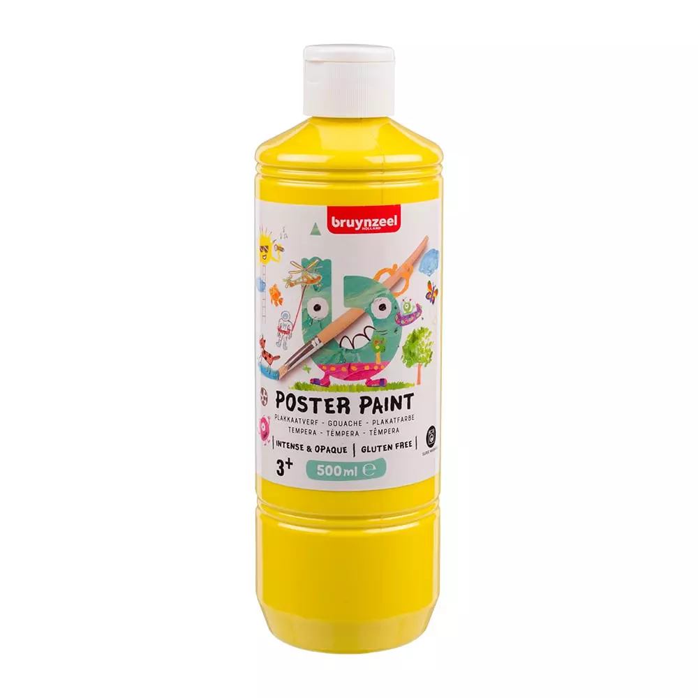 Bruynzeel Poster Paint Tempera Skolemaling 500ml- 275 Primærgul