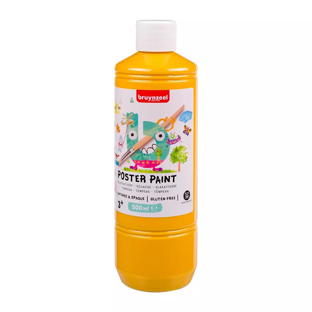 Bruynzeel Poster Paint Tempera Skolemaling 500ml- 241 Solgul