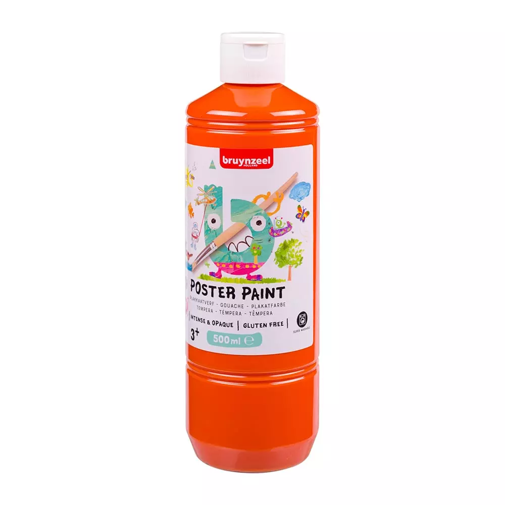 Bruynzeel Poster Paint Tempera Skolemaling 500ml- 235 Orange