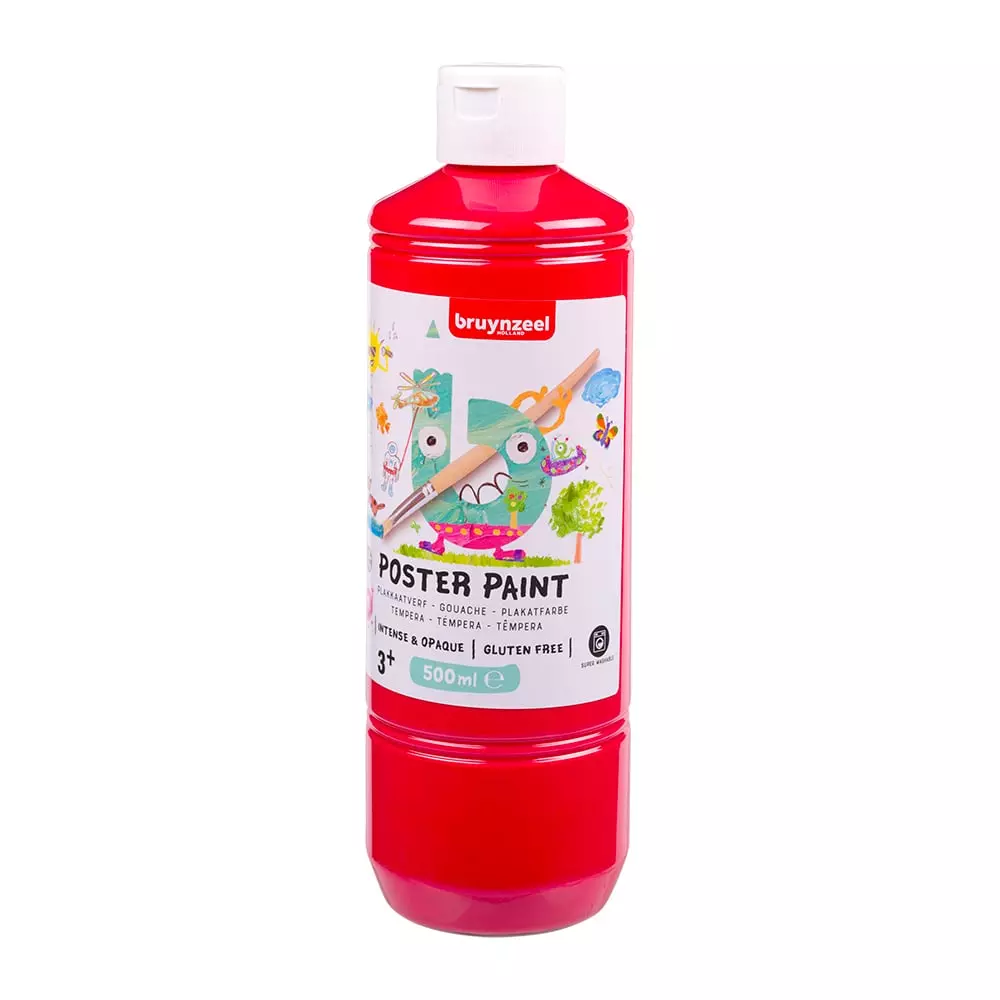 Bruynzeel Poster Paint Tempera Skolemaling 500ml- 300 Rød