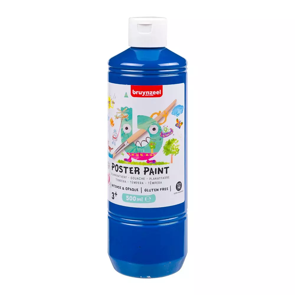 Bruynzeel Poster Paint Tempera Skolemaling 500ml- 502 Dyp Blå