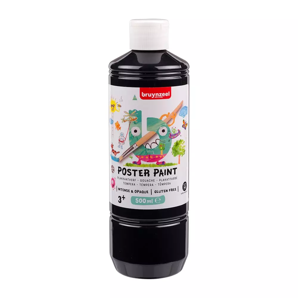 Bruynzeel Poster Paint Tempera Skolemaling 500ml- 700 Sort