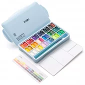 HIMI Twin Cup Gouache Sett Isblå – 36stk + 3 pensler