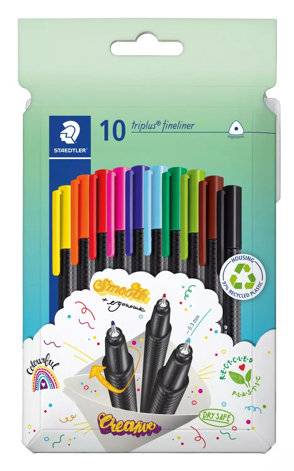 Staedtler Triplus Fineliner 0,3mm set 10 Colours