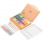 HIMI Twin Cup Gouache Sett Fersken – 48stk + 3 pensler
