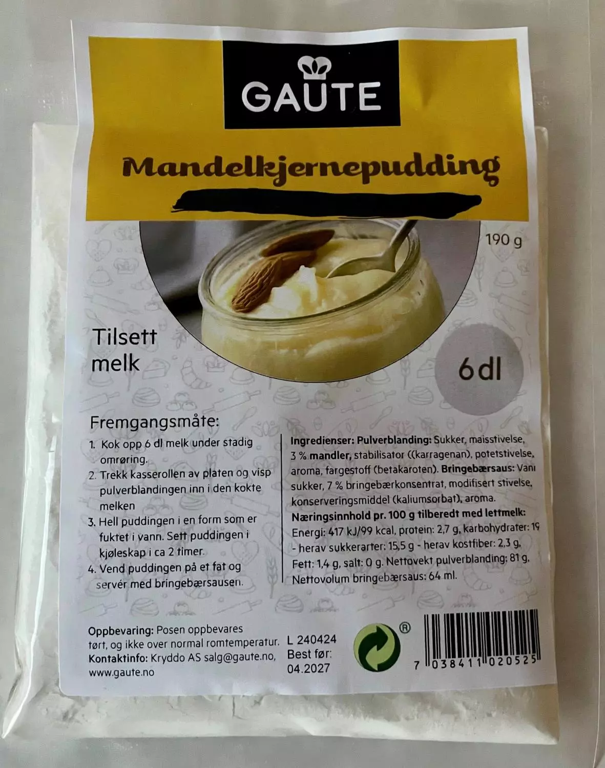 Mandelkjernepudding 8 stk