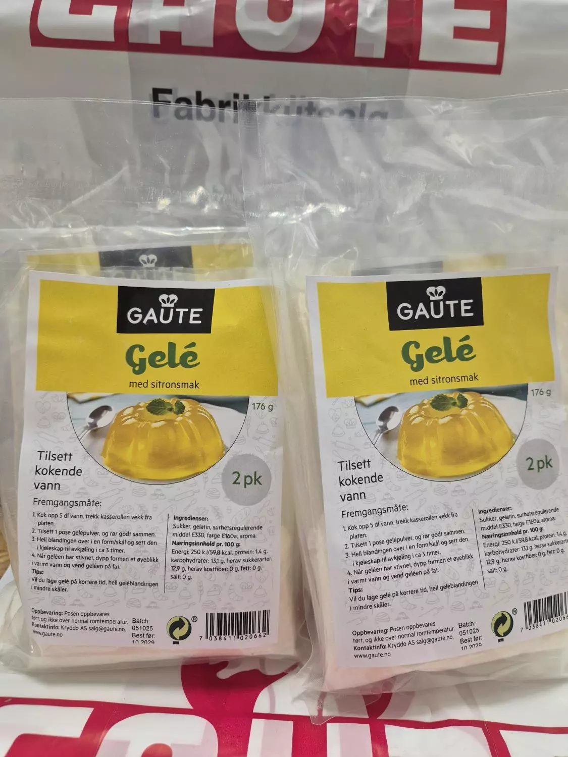 Gelé med Sitronsmak 8 stk