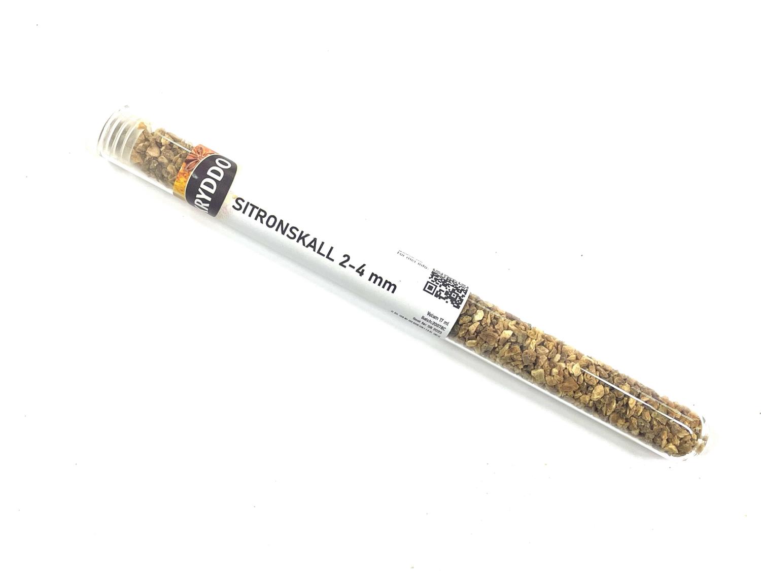 Sitronskall 2-4 mm 10 gram i glass