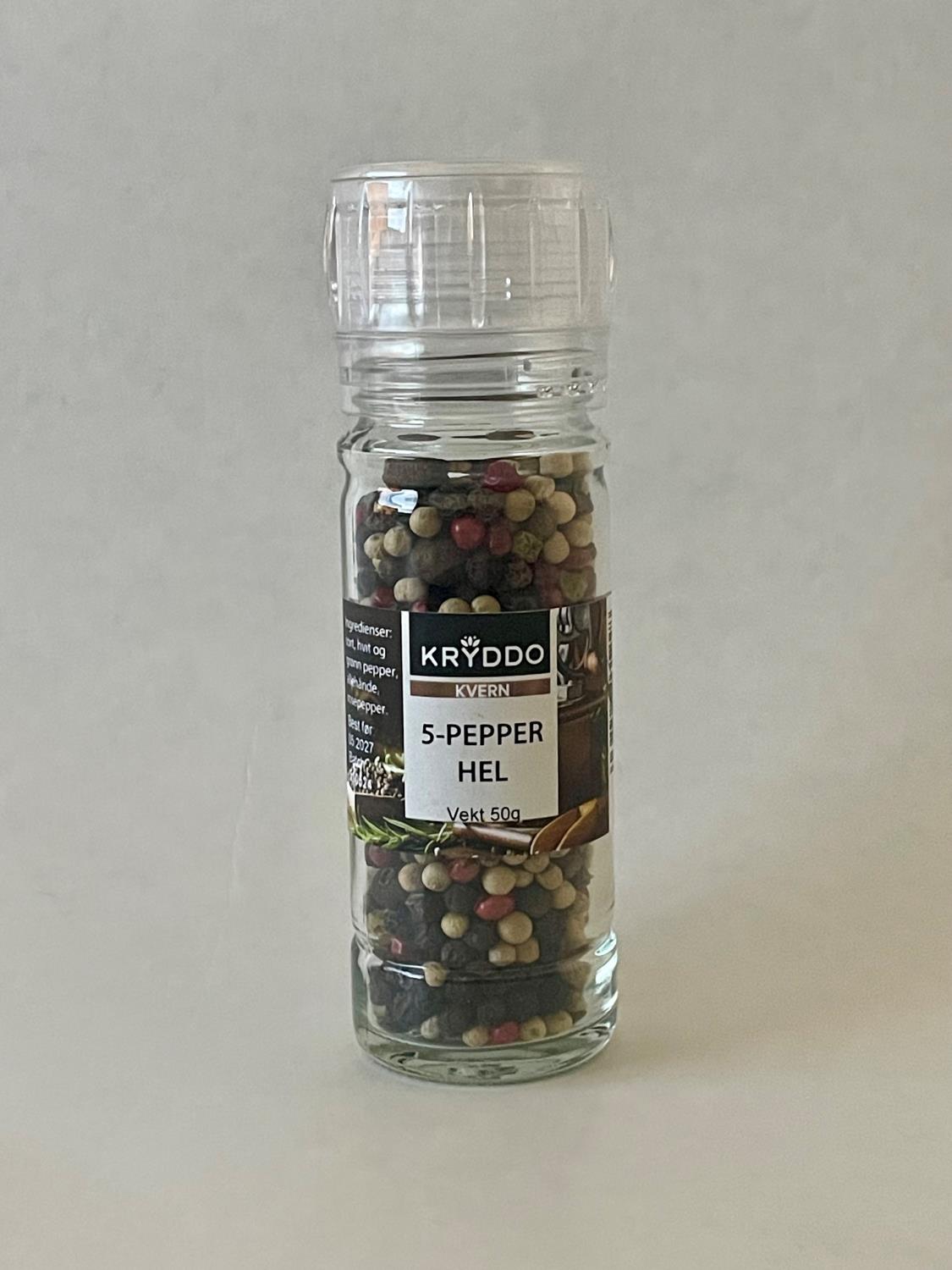 Kvern 5-pepper hel 50 gram