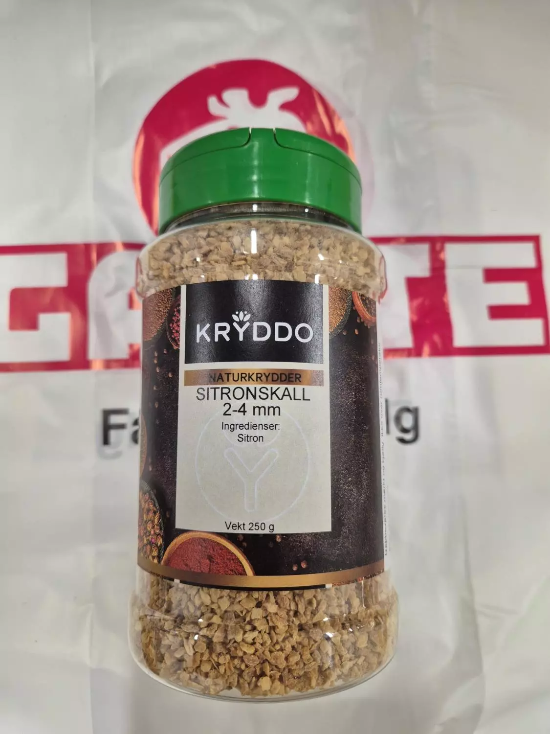 Sitronskall tørket 2-3 mm 250 gram i boks