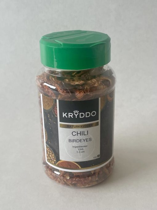 Chili Birdeyes 1-3 cm, 100 gram i boks