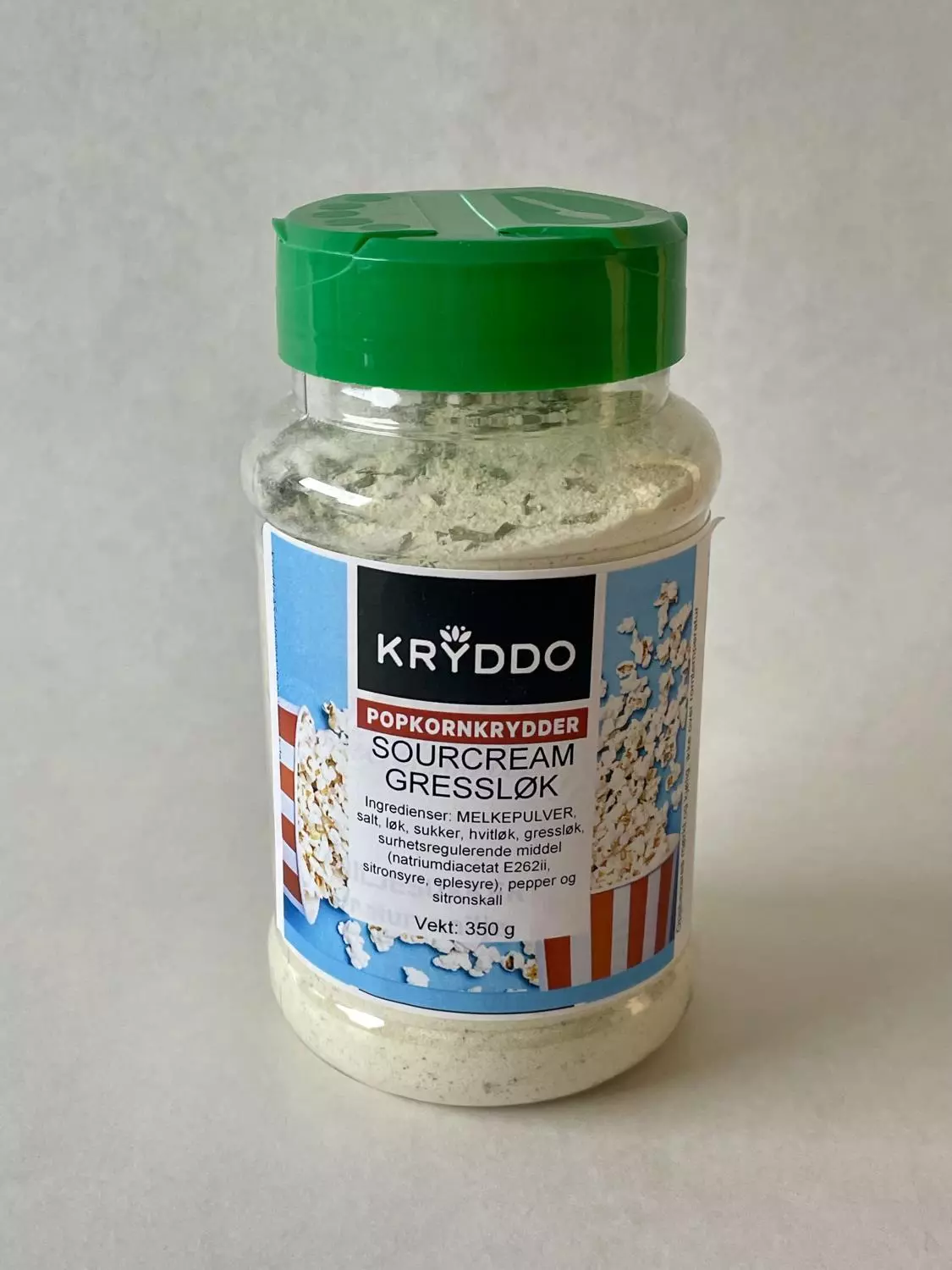 Popcornkrydder Sourcream Gressløk 350 gram i boks
