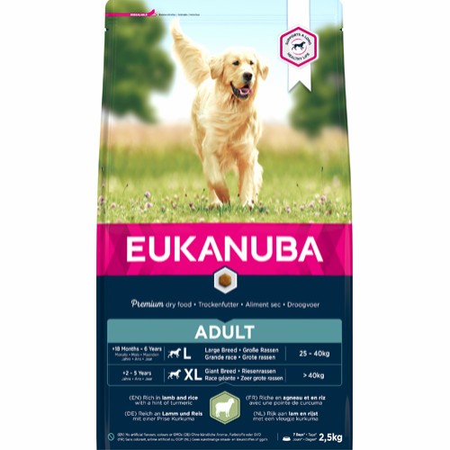 Eukanuba Adult L/XL Lam og Ris 2,5 kg