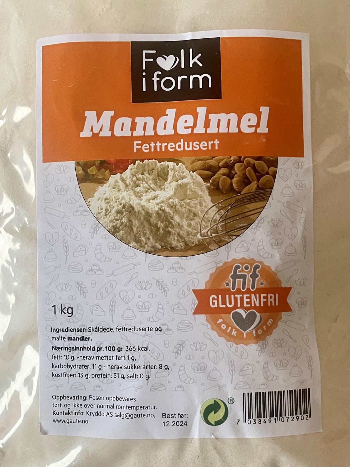 Mandelmel Fettredusert Glutenfri 1 kg