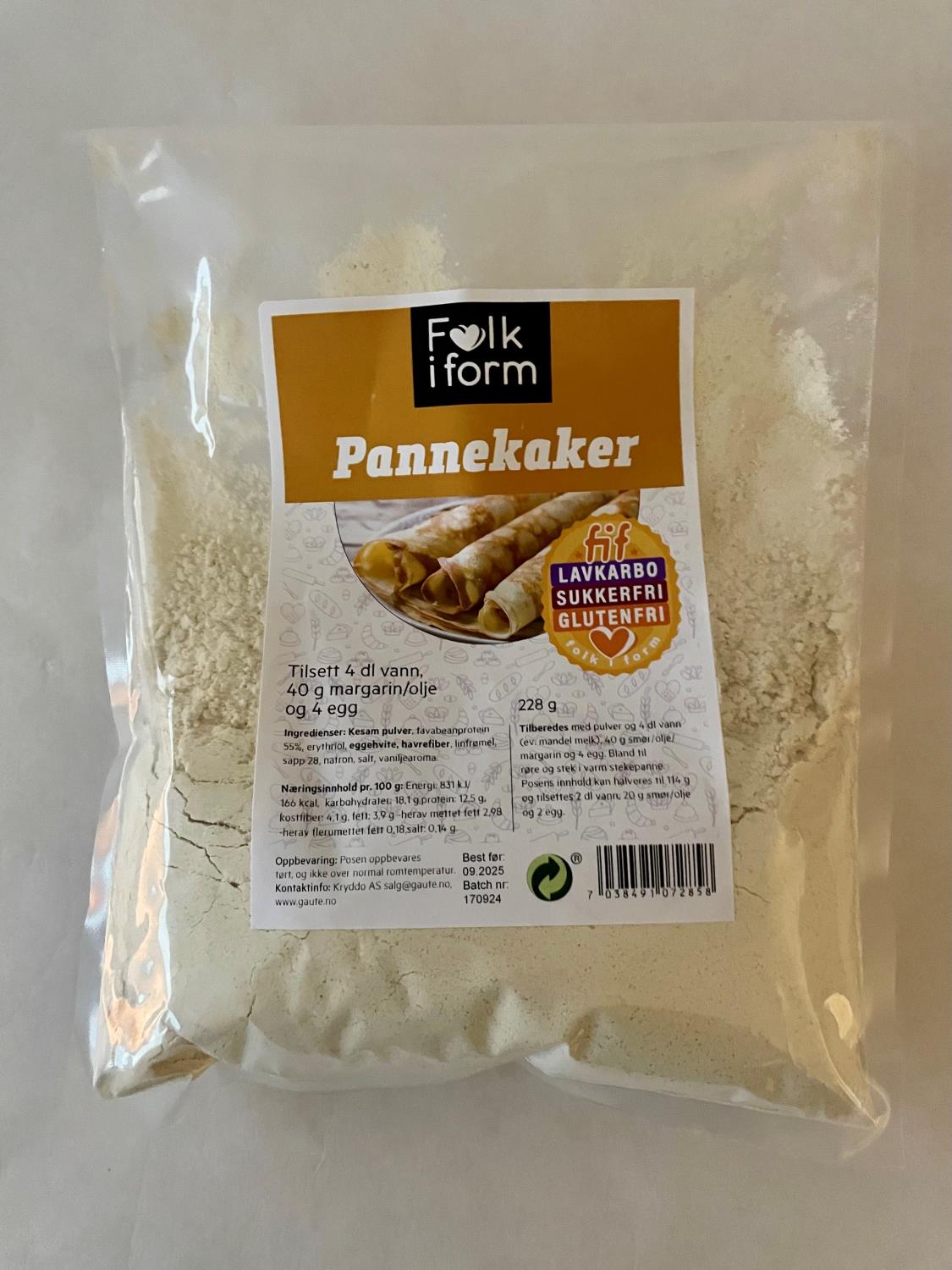 FIF Pannekake Lavkarbo Sukker- og Glutenfri 228g