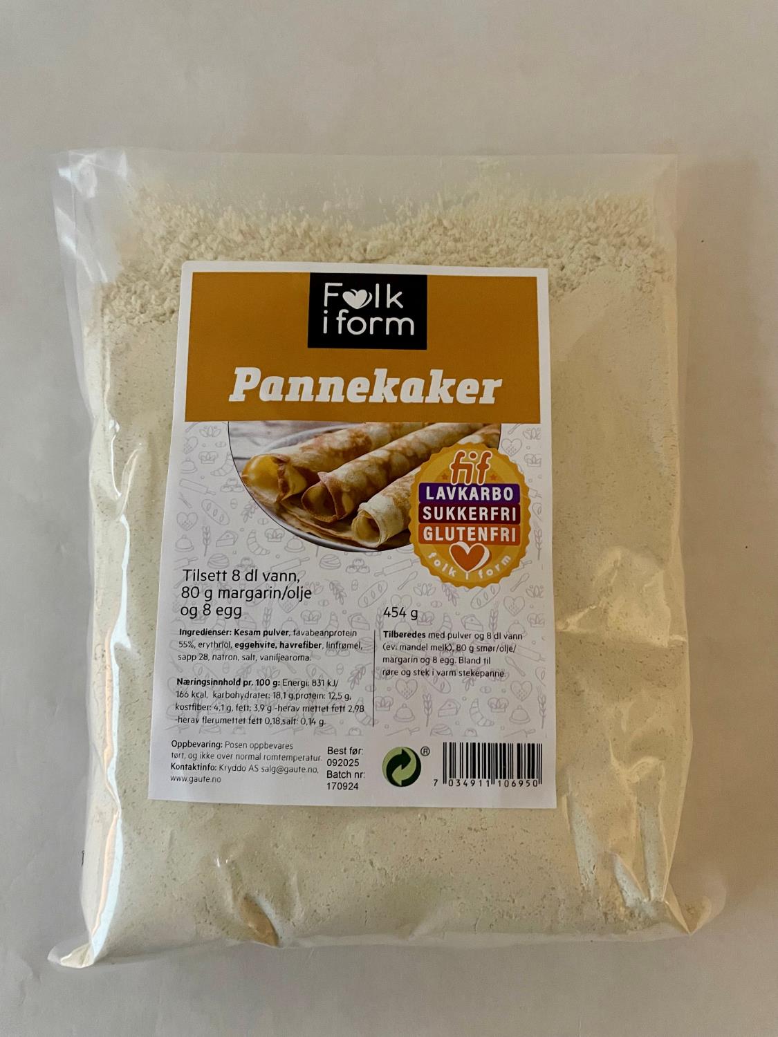 FIF Pannekake Lavkarbo Sukker- og Glutenfri 454 g