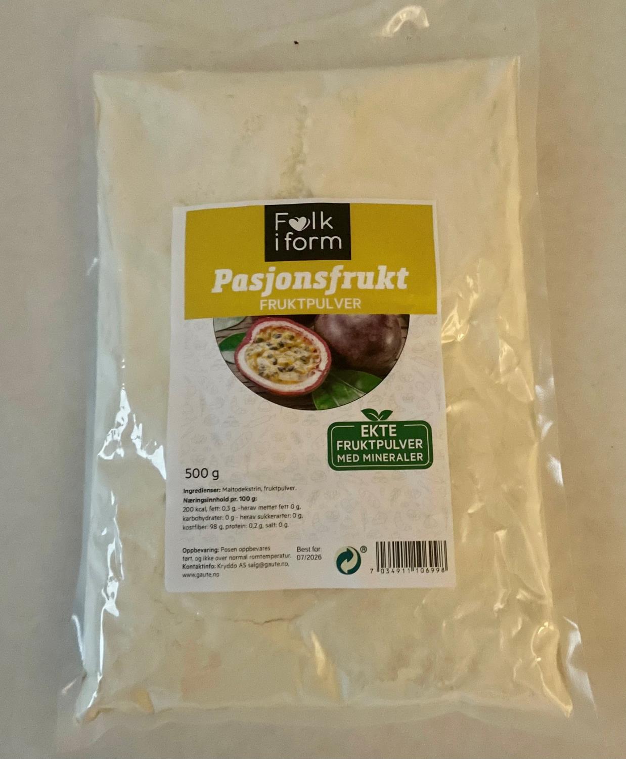 FIF Fruktpulver Pasjonsfrukt 500 fram