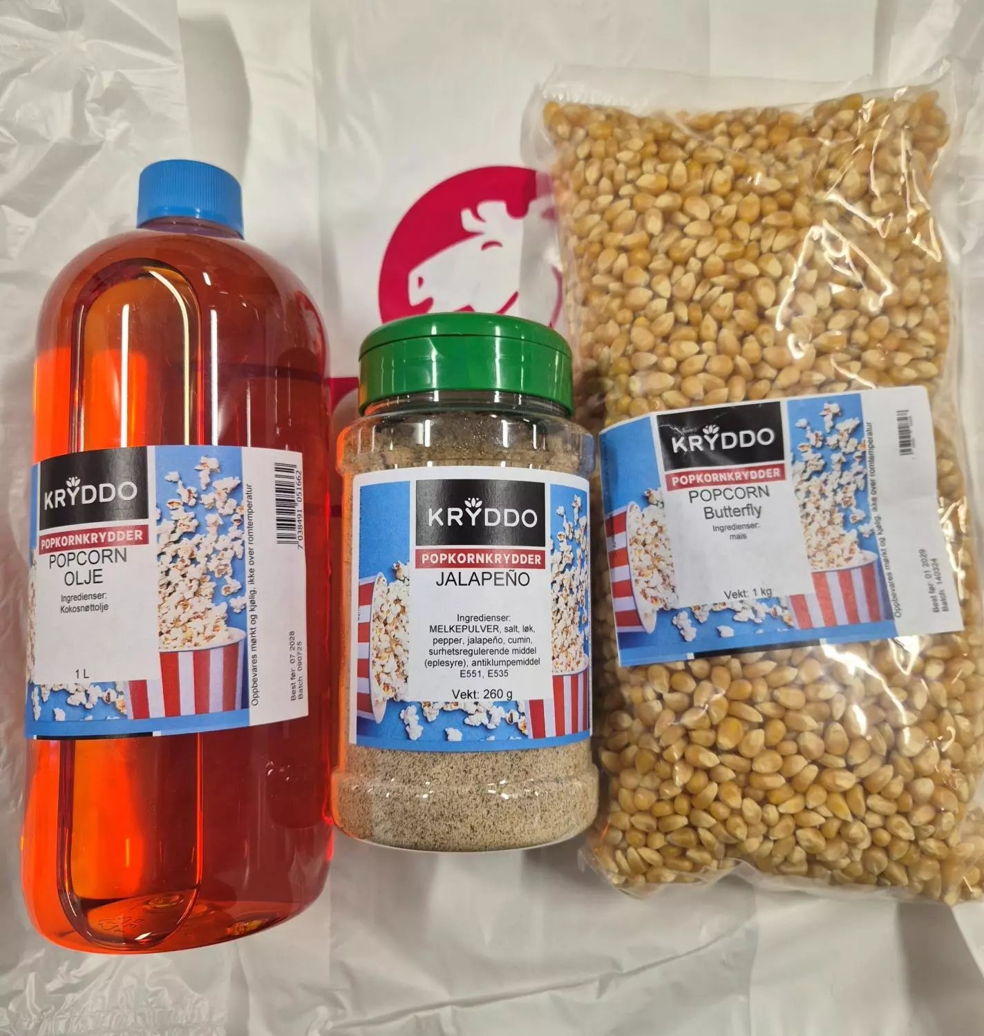 Popcorn med Jalapeñokrydder og Popcornolje