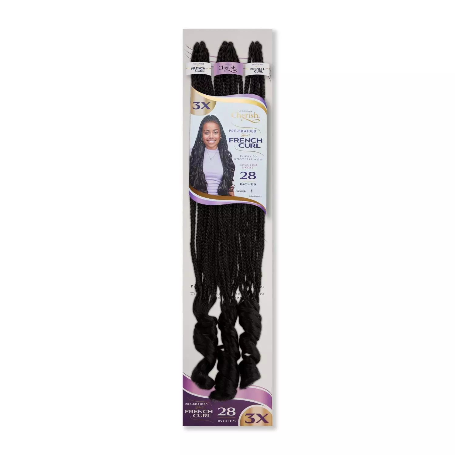 Cherish Bulk : 3x Pre-Braided French Curl 28