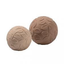 NATRUBA - Leaf sensory ball set - Brown/beige