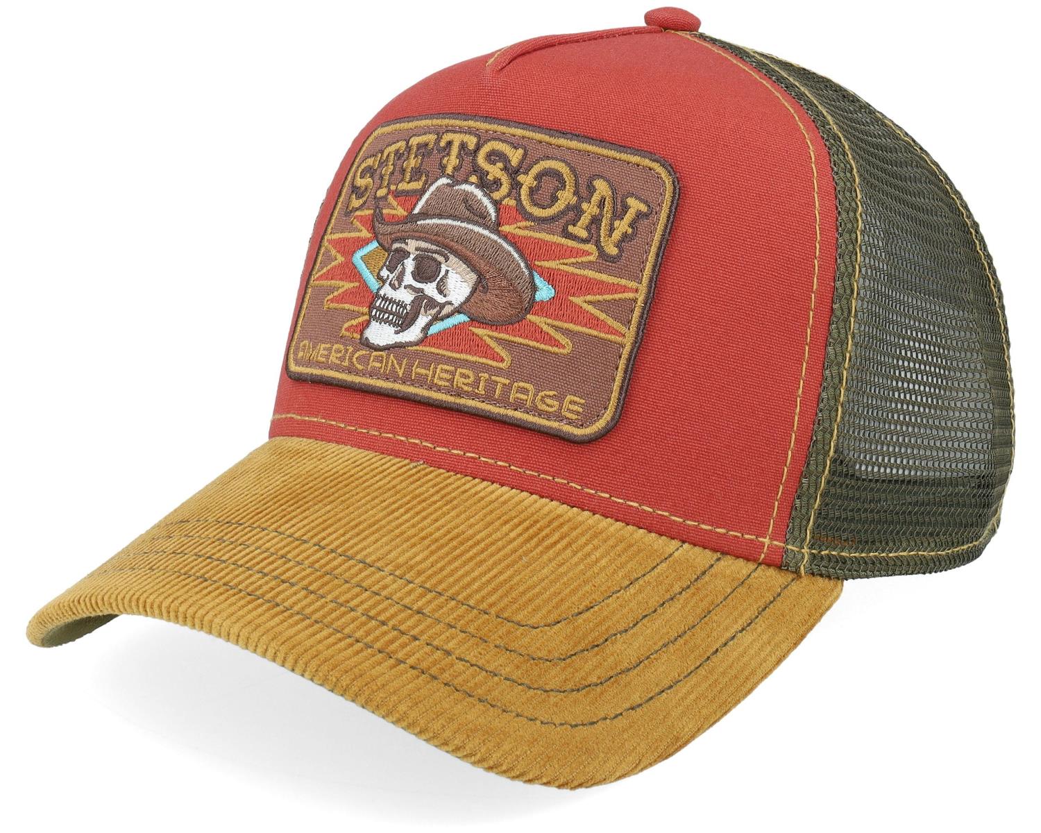 Stetson  Skull Cardinal/Yellow/Olive Trucker