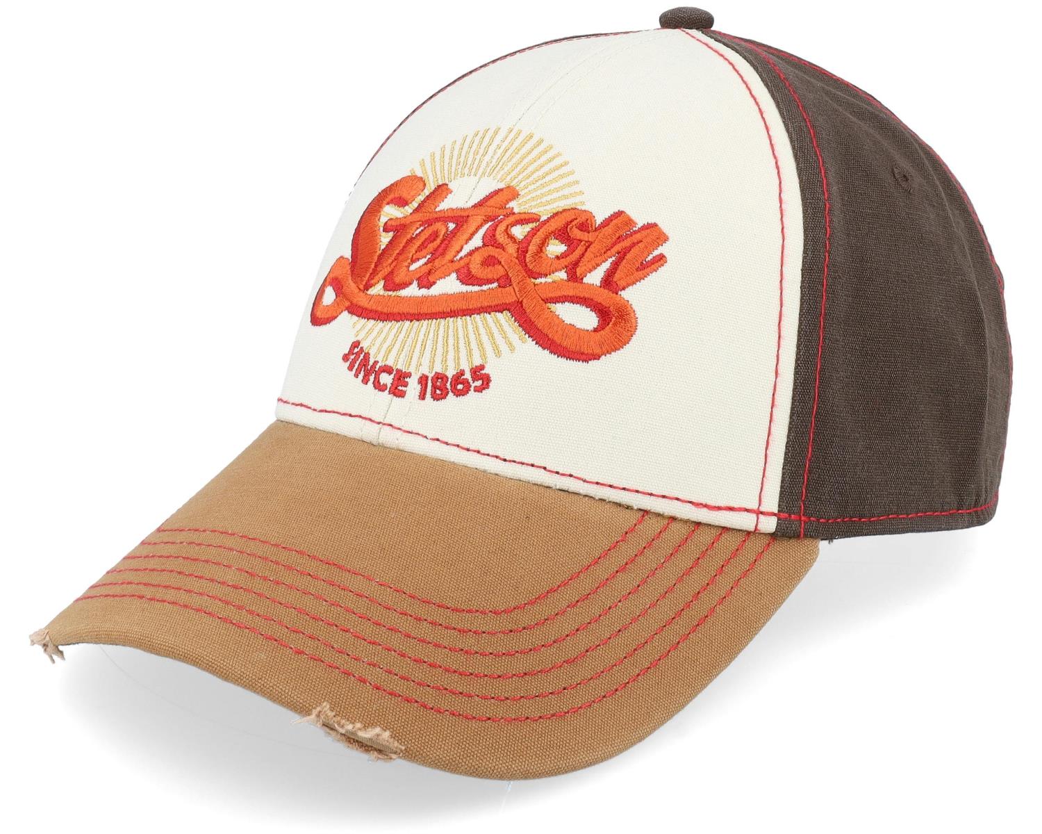 Stetson  Baseball Cap Vintage Distressed Beige Leaves Adjustable