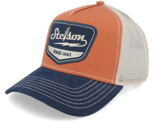 Stetson  Spark Plug Navy/Rust Orange Trucker