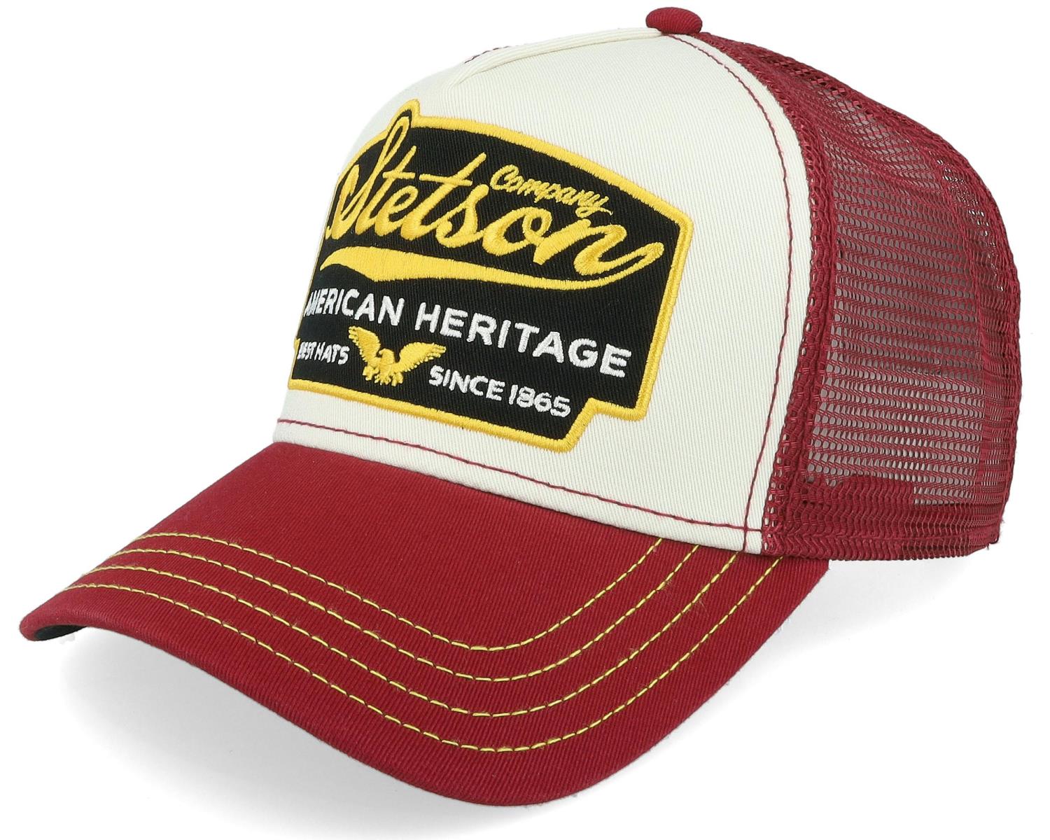 Stetson  American Heritage White/Maroon Trucker