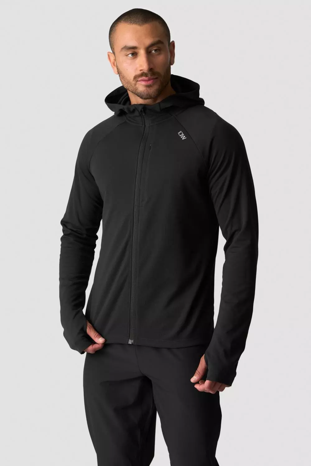 ICANIWILL  Mirage hooded Zip Up Midlayer Black