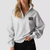 ICANIWILL  Everyday 1/4 Zip Sweatshirt W Light Grey Melange